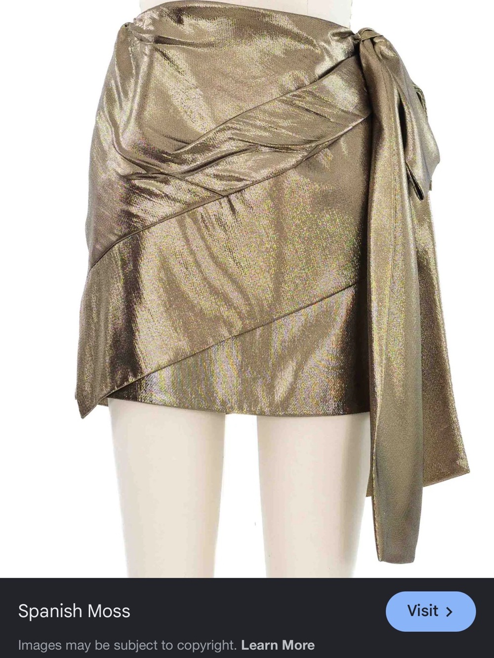 Saint Laurent Metallic Gold Wrap Mini Skirt 38 - Picture 7 of 7
